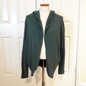 Michelle by Comune Green Hooded Open-Front Loose Fit Oversized Cardigan (Medium)